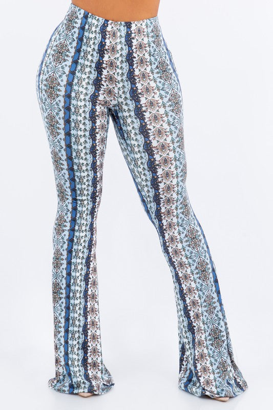 BOHO PRINTED FLARED PANTS